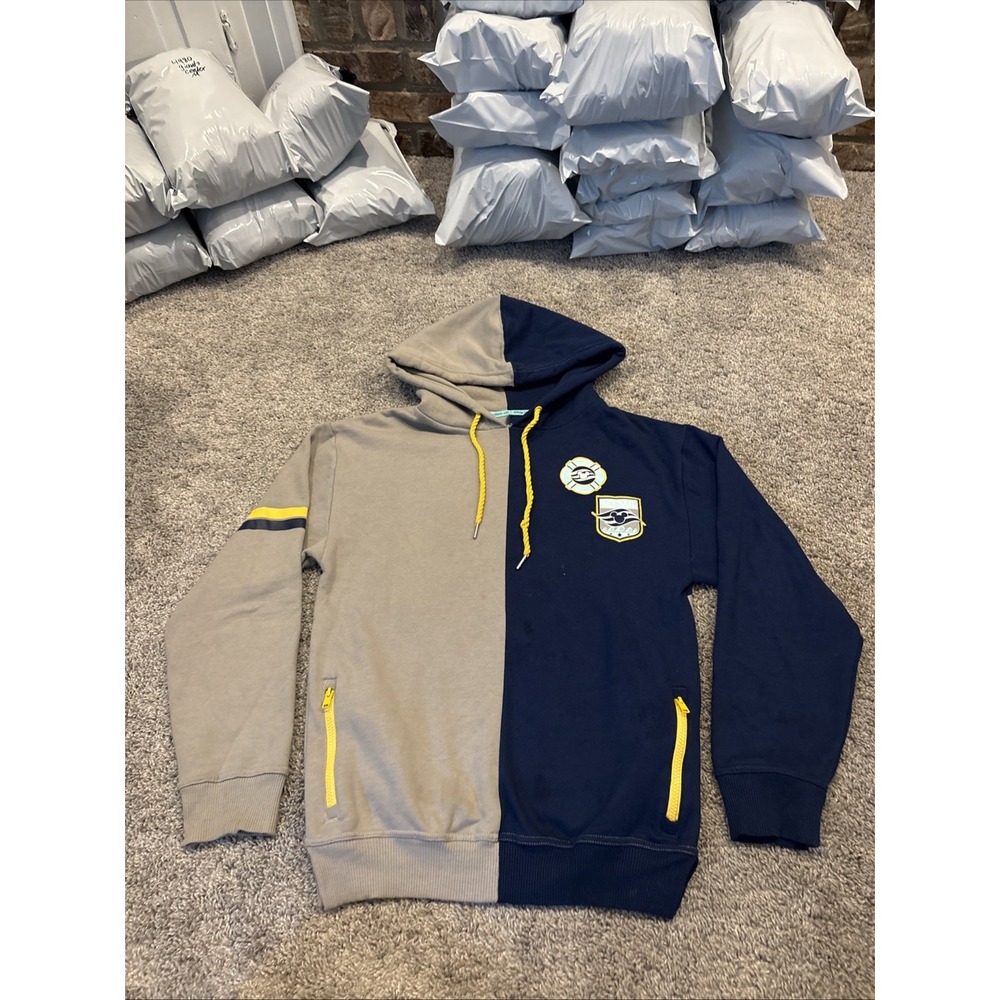 Disney Cruise Line DCL Pullover Hoodie Small Patch Set Sail Back Logo Navy Gray